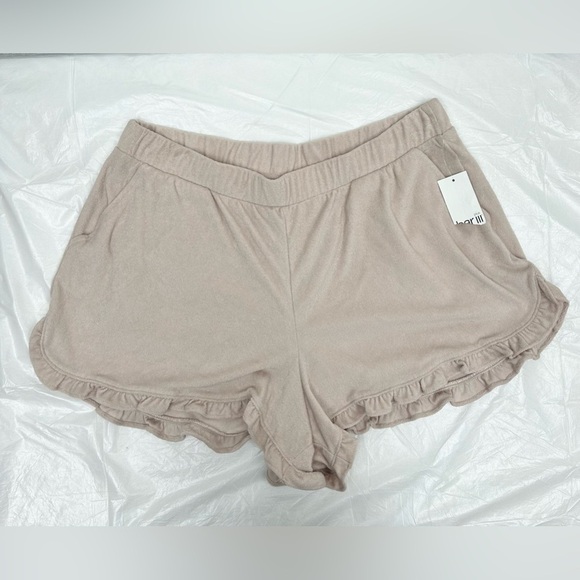 NWT BAR III Women's Ruffled Terry Cloth Shorts Tan Naturally Nude 1x​ - Picture 6 of 8